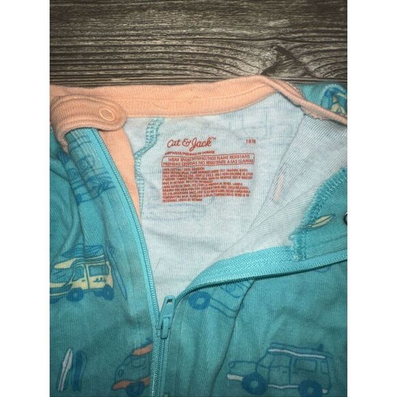 Cat & Jack Baby Boy Size 18M Rompers Long Sleeve 'Palm & Trucks' (2 Pack) NWOT.Q - Picture 4 of 5